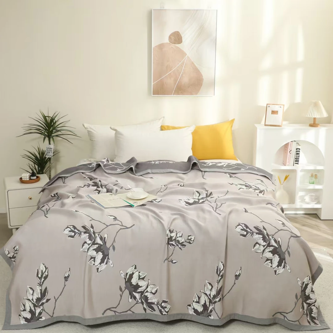 【亚麻床盖】2.2*2.4米高端大气20亚麻80棉柔软亲肤透气大床盖