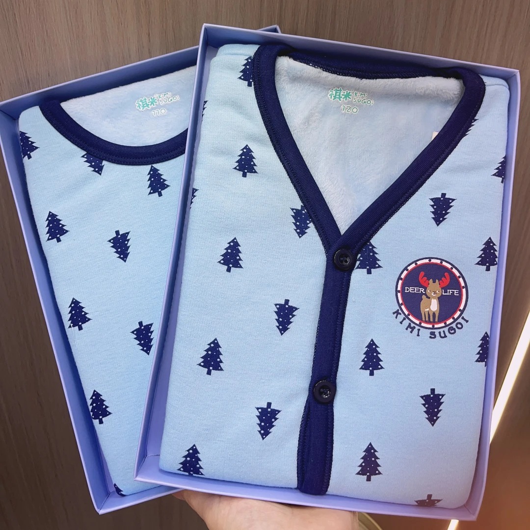 祺米儿童校服神器童装棉打底上衣舒适印花内穿暖背女男棉打底保暖