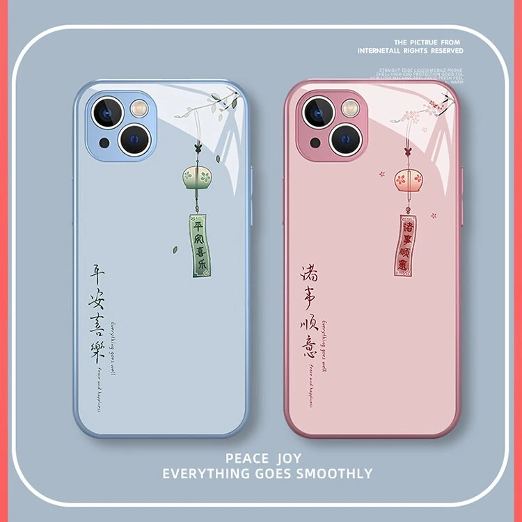 中国风风铃手机壳适用iphone14promax苹果13新款12简约玻璃13pro