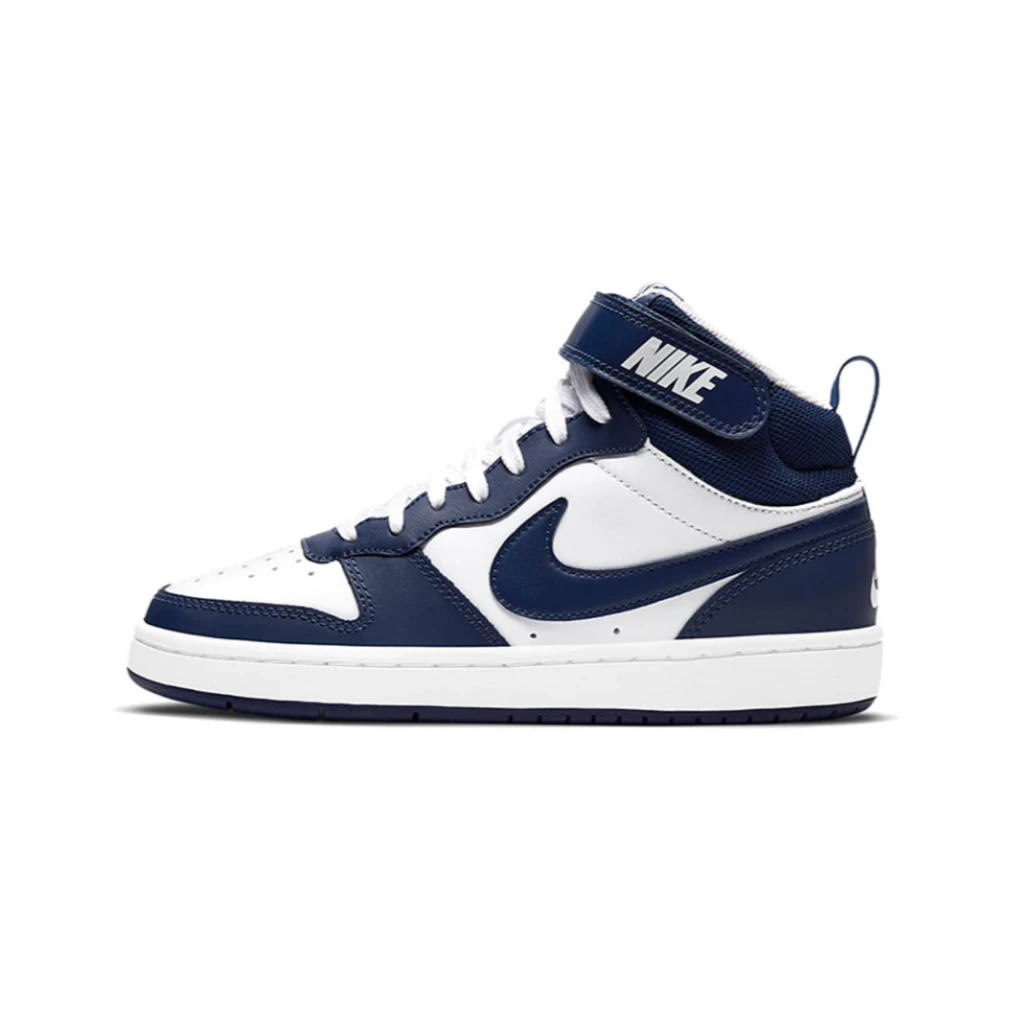 Nike/耐克 Court Borough Mid 2 黑曜石中帮板鞋GS蓝白CD7782-107