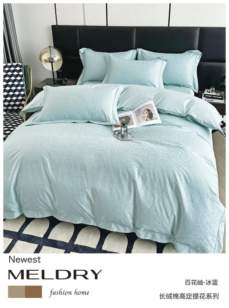 长绒棉高定提花系列百花岫四件套