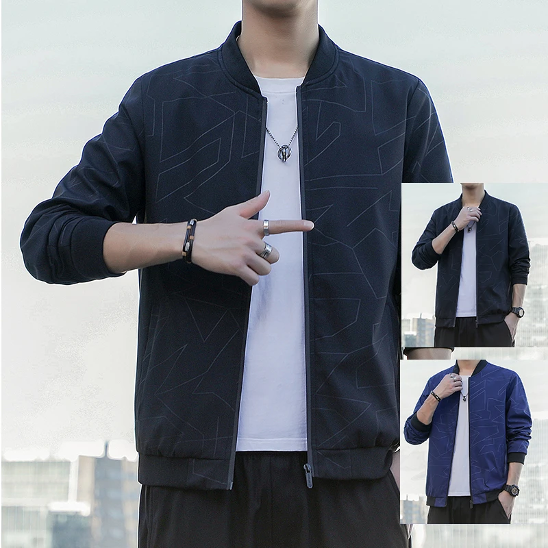 （品牌撤柜）男装夹克男秋季新款枫叶外套商务休闲高质量茄克男