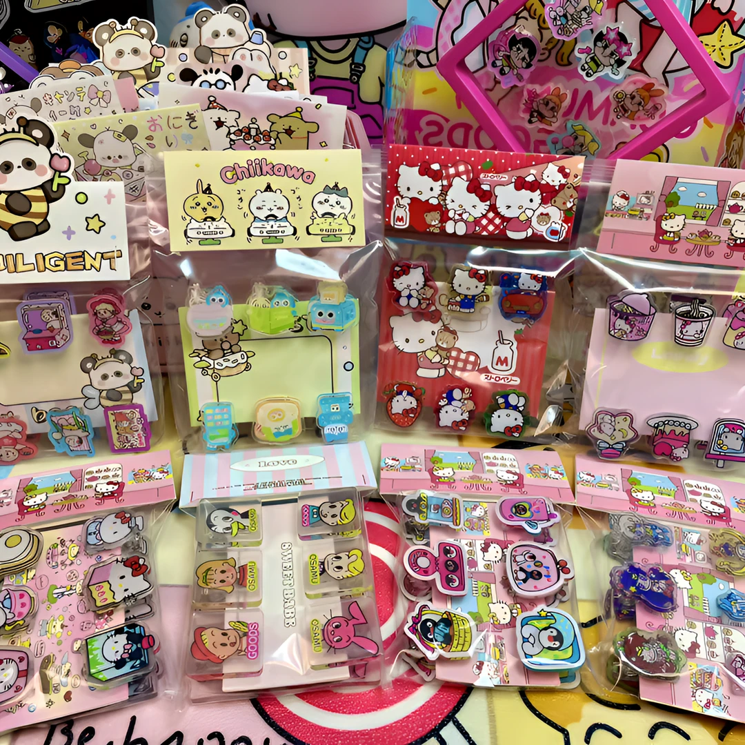 DIY亚克力片片卡通冰箱贴及饰品周边手工材料