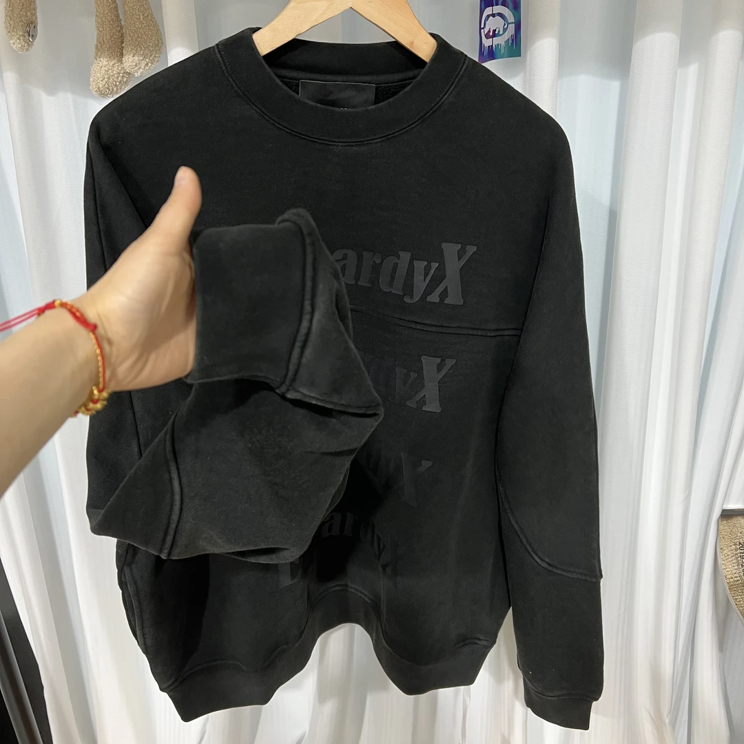 L-24 EX潮牌春季情侣款字母印花圆领长袖套头卫衣  AM411