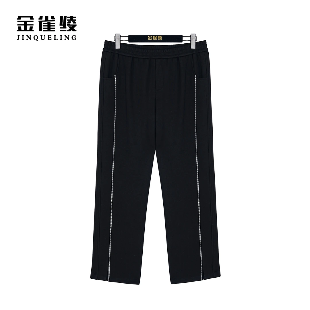 金雀绫【闪电裤】原创设计师秋冬款时尚舒适加绒休闲裤SZ4K21