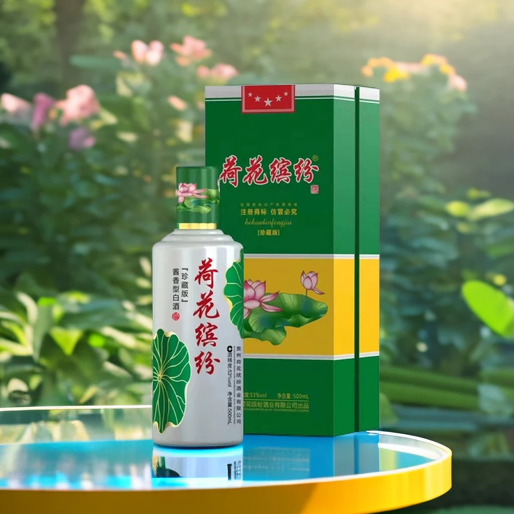 荷花缤纷茅台镇荷花缤纷珍藏版酱酒 礼盒装一瓶装酱香型53度500ml