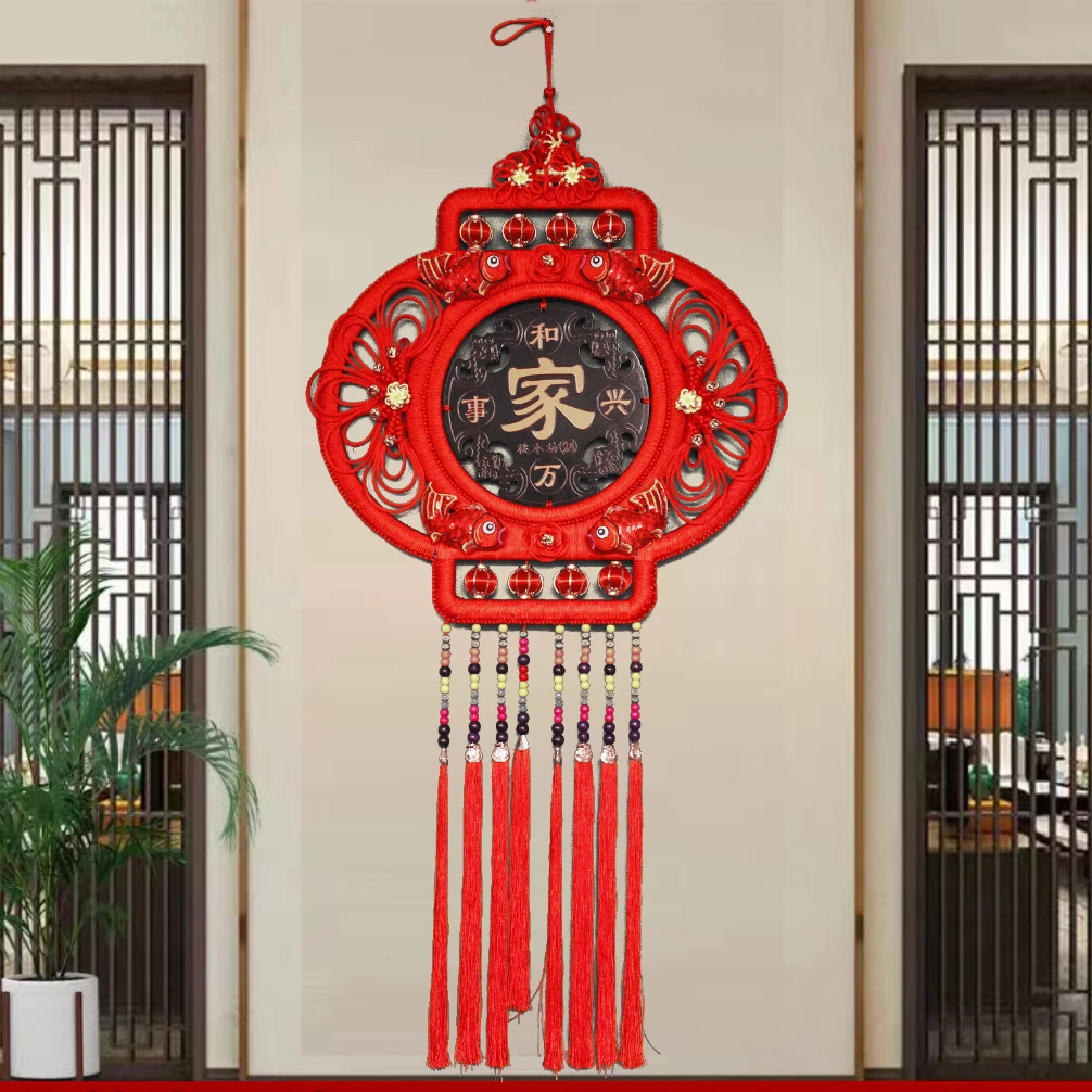 【灯笼中国结】新年手工编织桃木中国结加厚质量客厅挂件