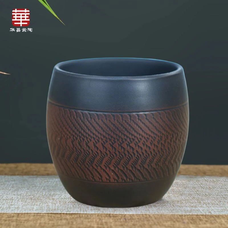 云南建水紫陶跳纹主人杯160ml品茗杯茶杯