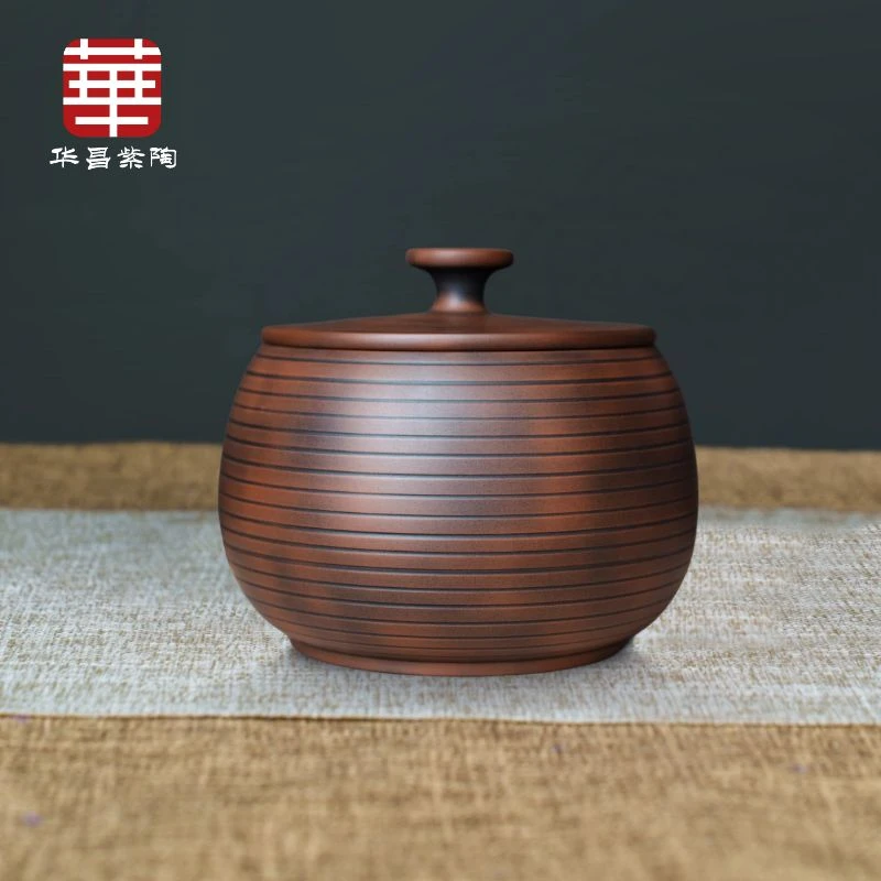 云南建水紫陶茶叶罐陶瓷家用密封罐散茶罐醒茶罐储存普洱茶精品小
