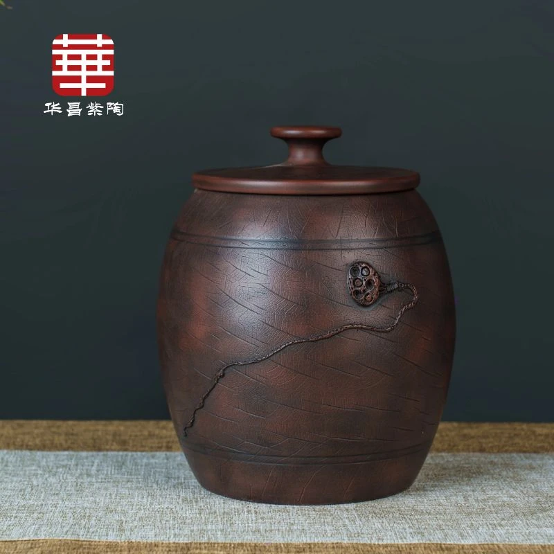 建水紫陶茶叶罐陶瓷家用密封罐散茶罐存储茶罐醒茶罐小容量中式