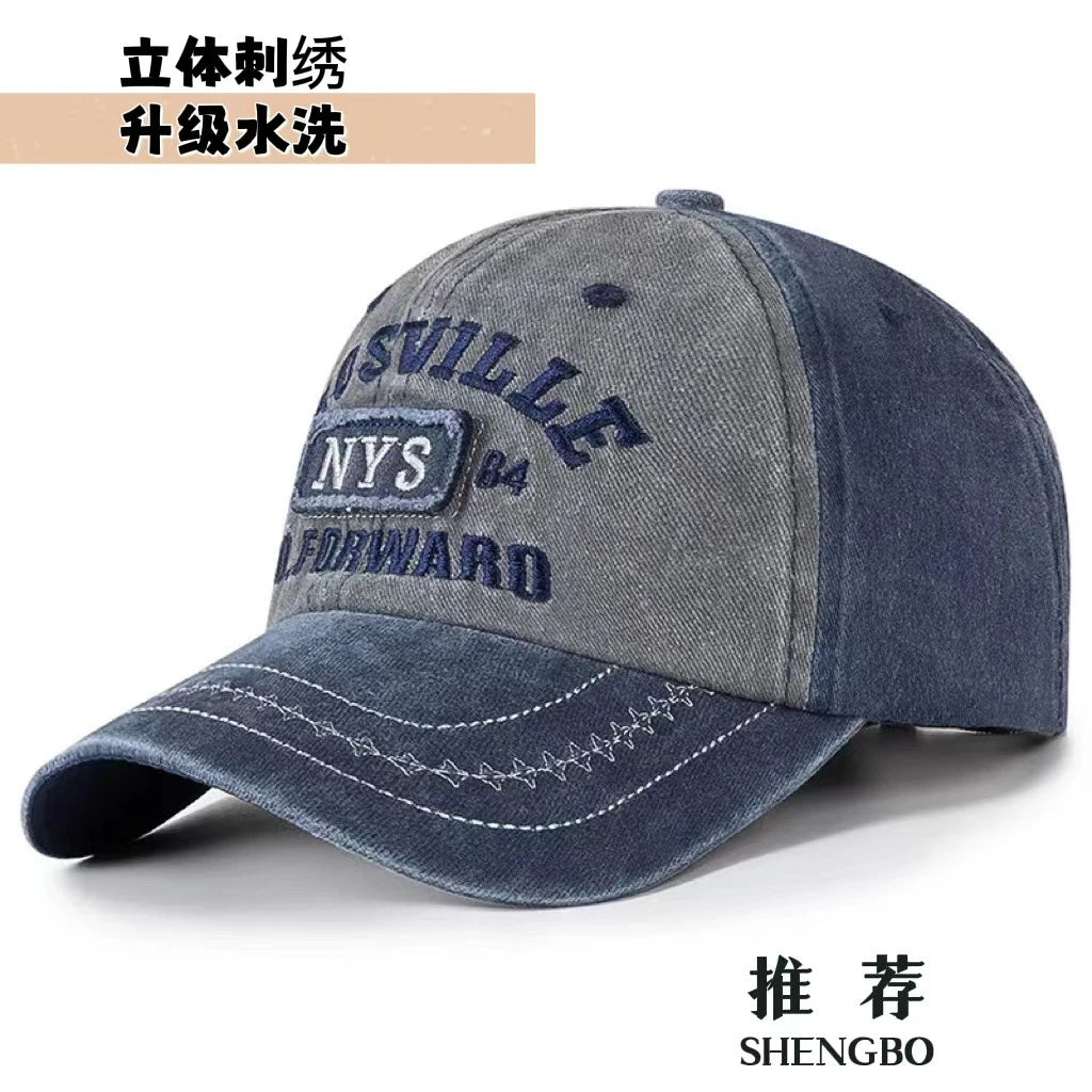 新款男士帽子女水洗做旧刺绣鸭舌帽潮牌户外休闲百搭街头秋棒球帽