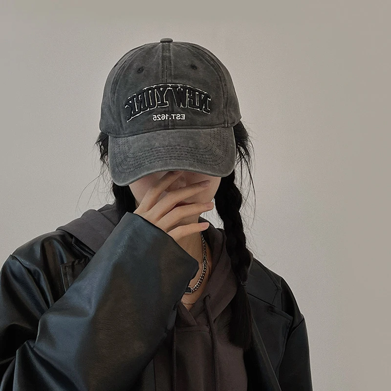 /满分氛围感～街头美式复古鸭舌帽子女百搭显脸小棒球帽