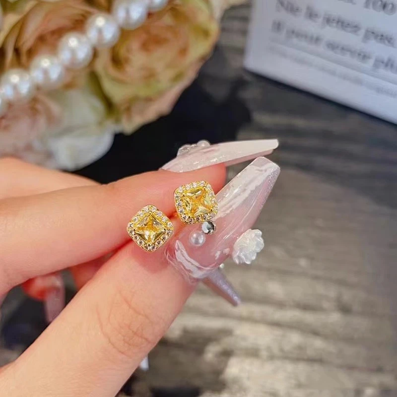 合金耳饰 方糖耳钉