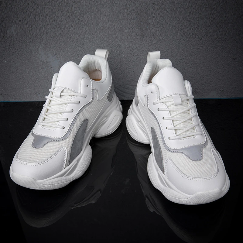 秋季厚底小码37潮流INS隐形内增高老爹鞋8cm运动鞋休闲男鞋10cm