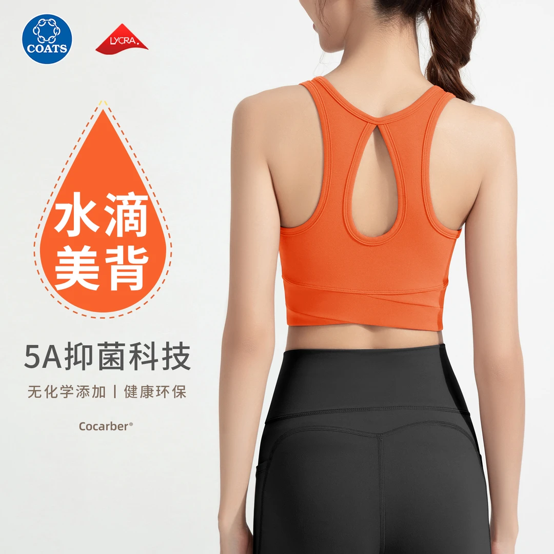 运动内衣女防震跑步健身文胸一体式美背瑜伽背心丽