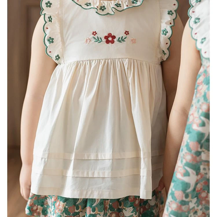 幼悠【绚烂花海】夏四波儿童碎花洋气复古裙子女童满印连衣裙LX0014