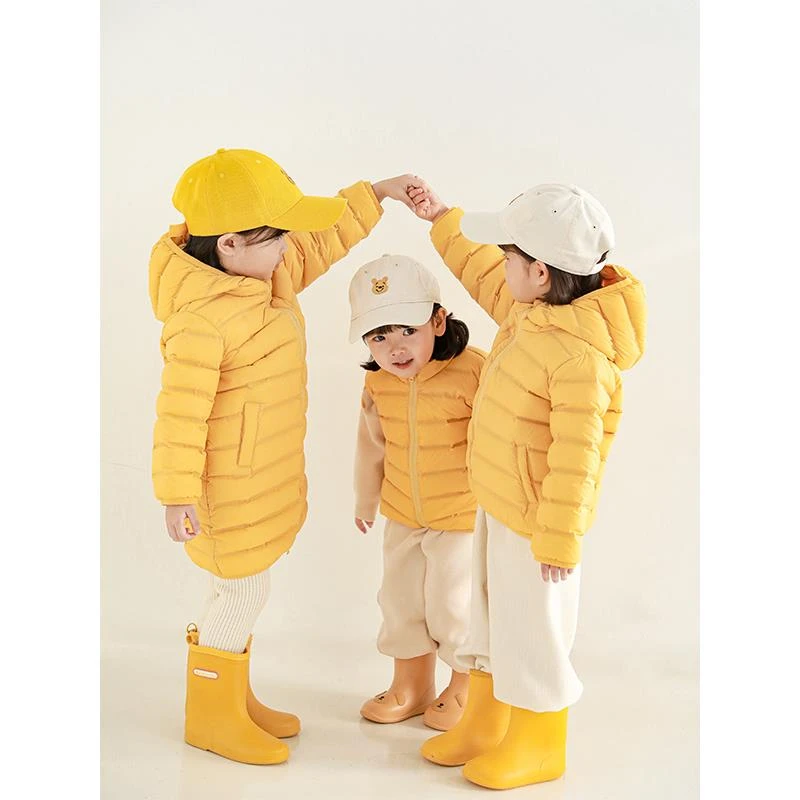 【现货】D1924儿童轻暖长款防风保暖宝宝百搭轻薄秋冬外套羽绒服