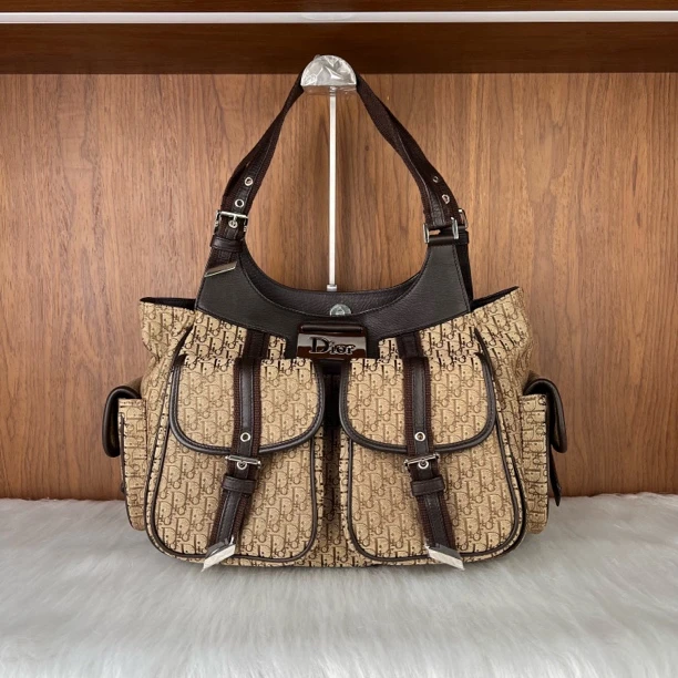 99新 DIOR/迪奥 中古PUNK机车包/单肩包手提包