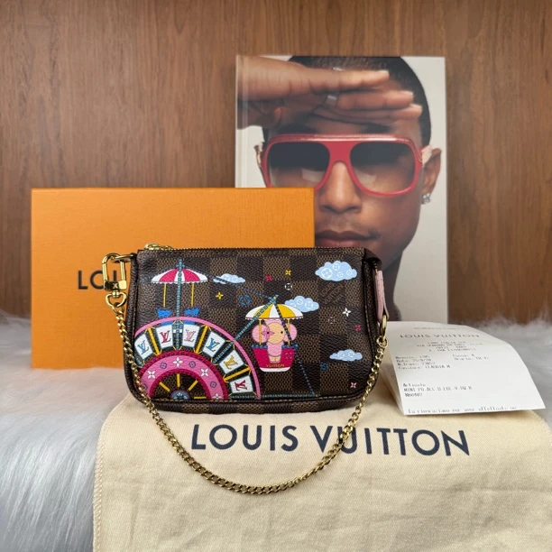 99新 LouisVuitton/路易威登 圣诞限定游乐园棋盘格小麻将全套票