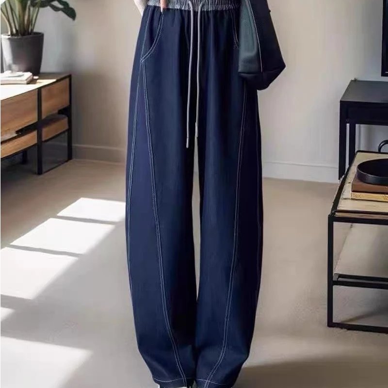 MZ.秋冬女士明线撞色高腰加绒牛仔镰刀裤69621-XS