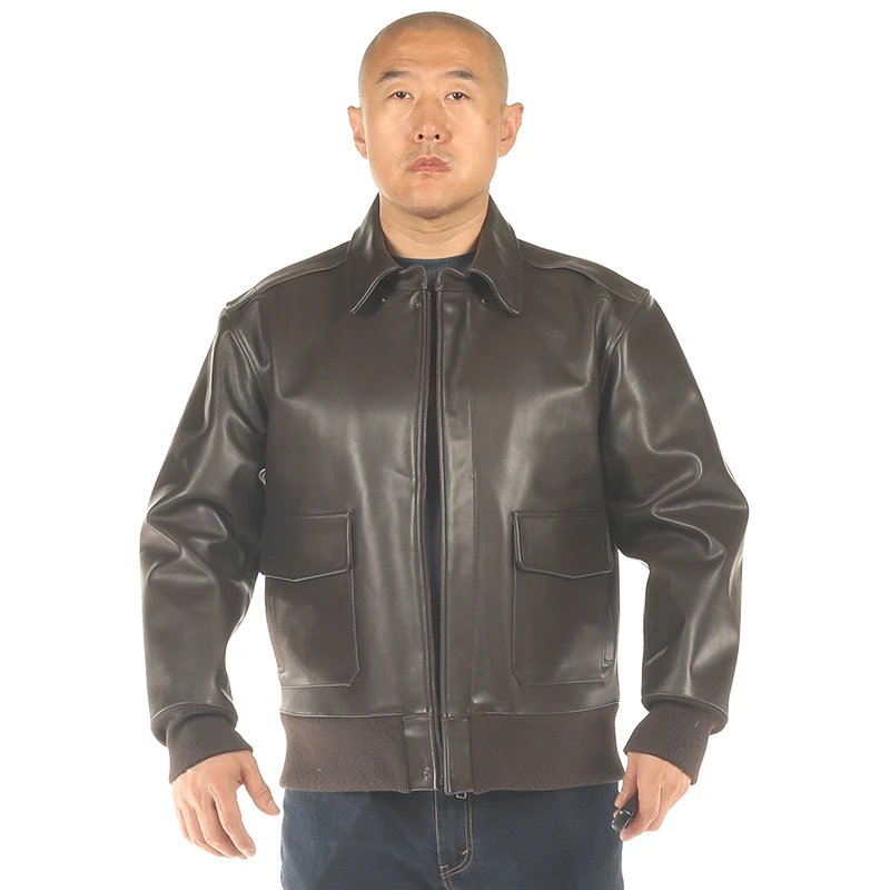 A2N-29 皮夹克牛皮二战空军飞行夹克阿美咔叽摩托车服真皮机车