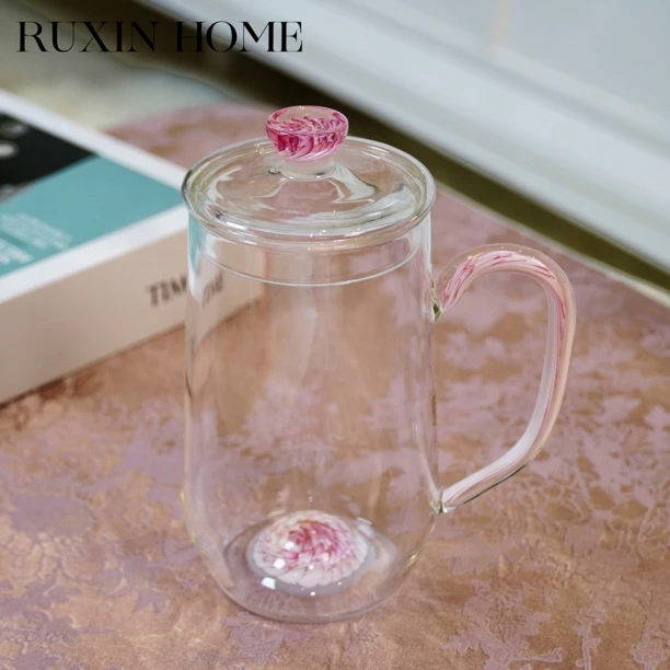 晶焱清雅绿茶杯高档家用大容量带盖防烫透明创意