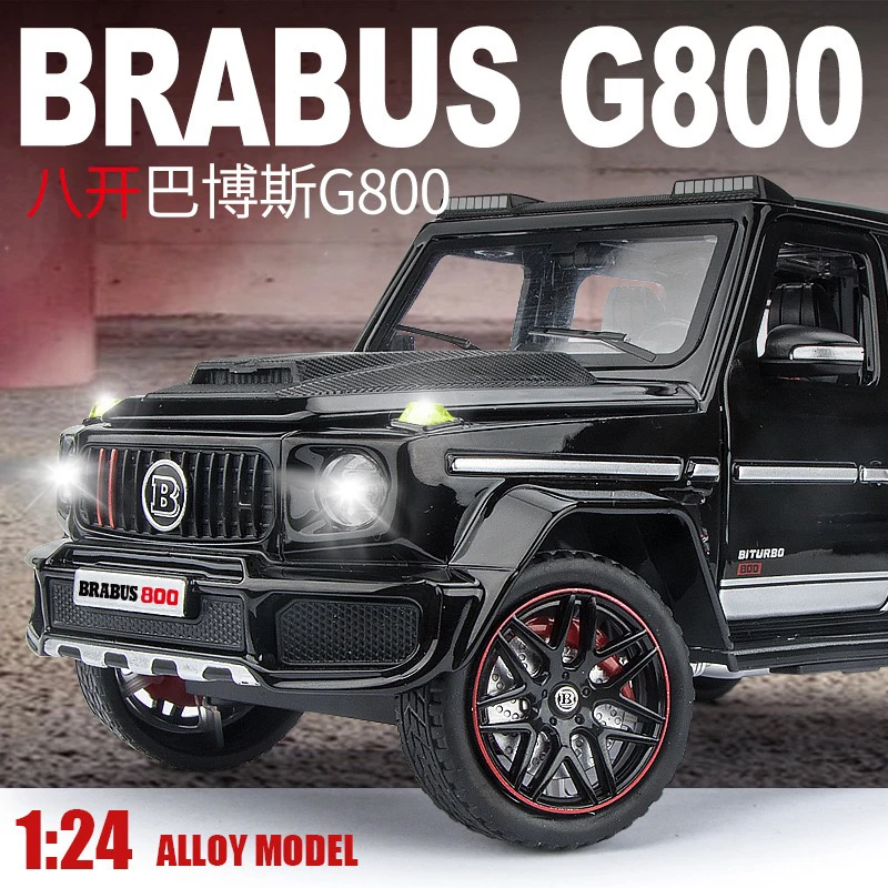 【星空顶】1:24巴博斯G800仿真合金汽车回力声光模型摆件