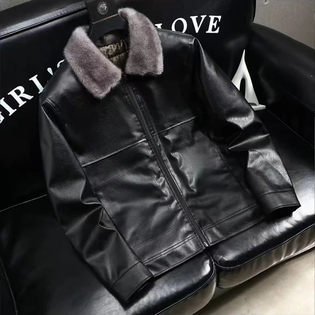 男士秋冬轻奢银毛领保暖蓄热防风外套