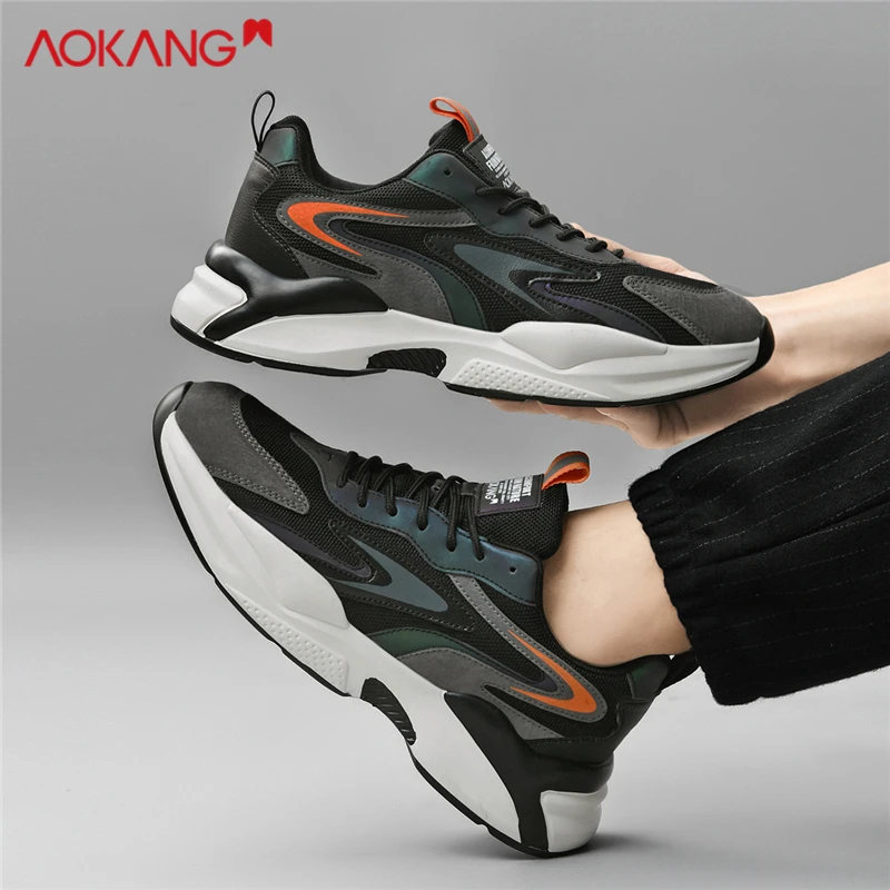 Aokang/奥康2025秋季男皮面户外防滑时尚轻便跑步运动休闲鞋潮鞋