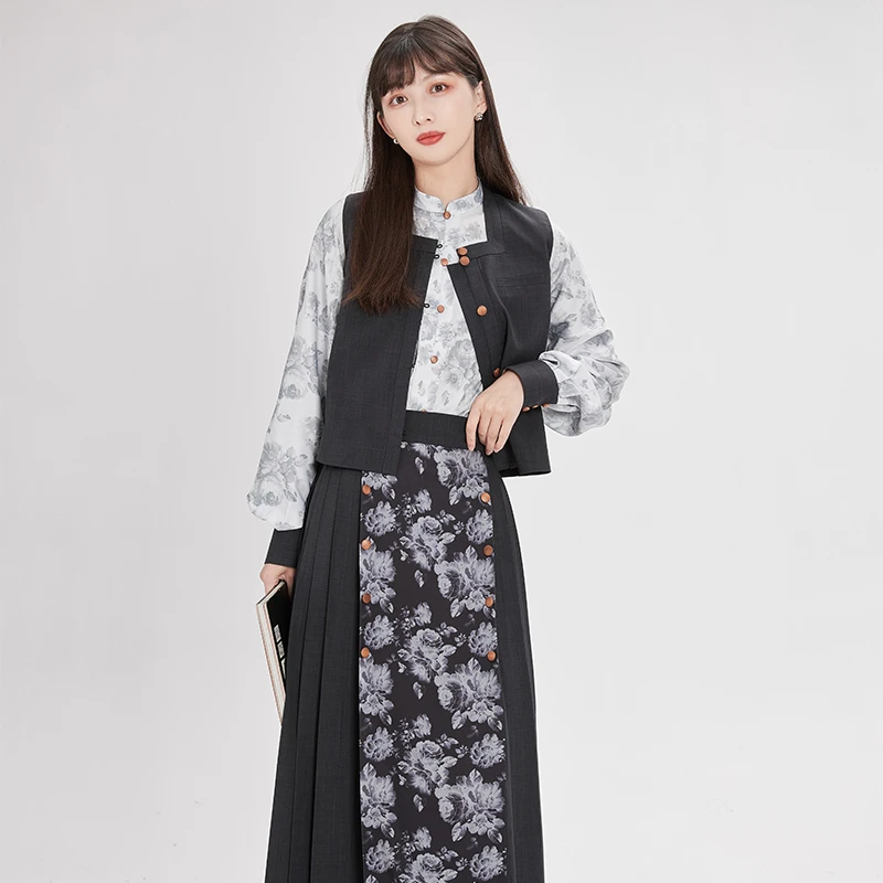 池夏【如荼】明制方领比甲短衫马面裙改良汉服女
