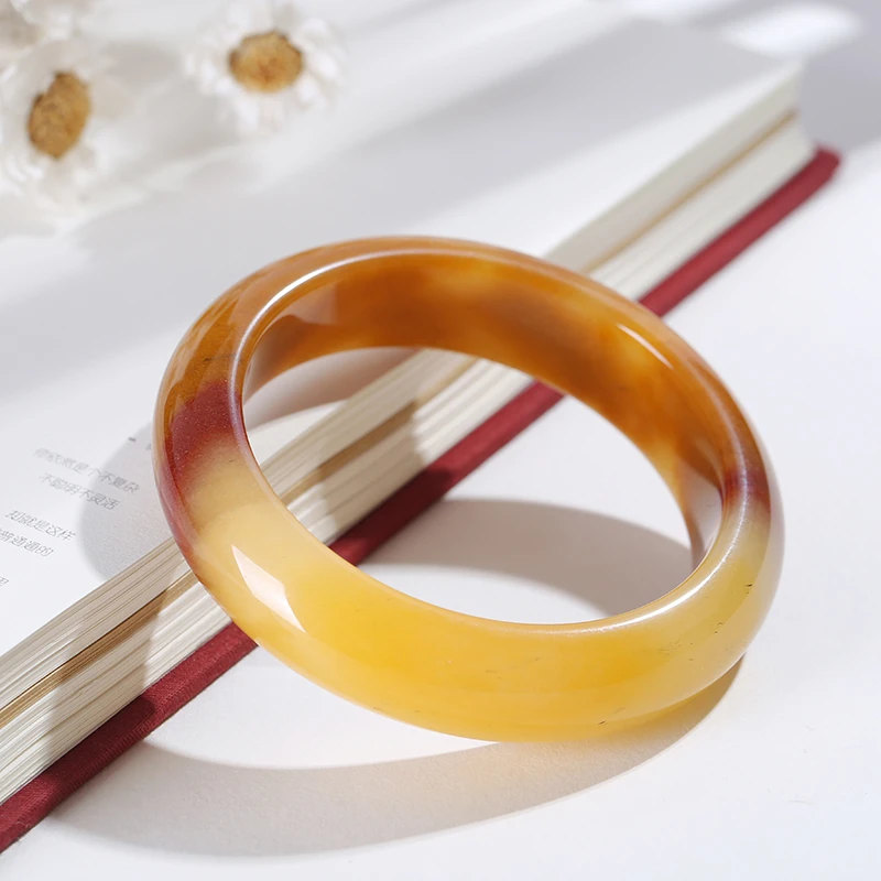 云南纯天然正品黄龙玉镯子女手镯常规款手镯带证书送礼佳品