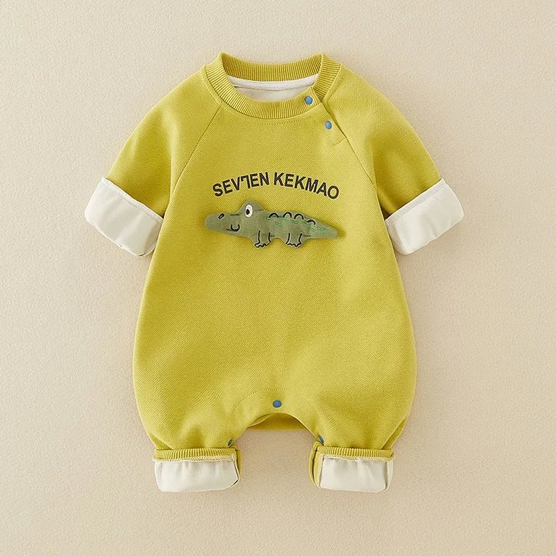 超萌婴儿秋装衣服春秋套装新生宝宝早秋连体衣可爱哈衣外出服卫衣