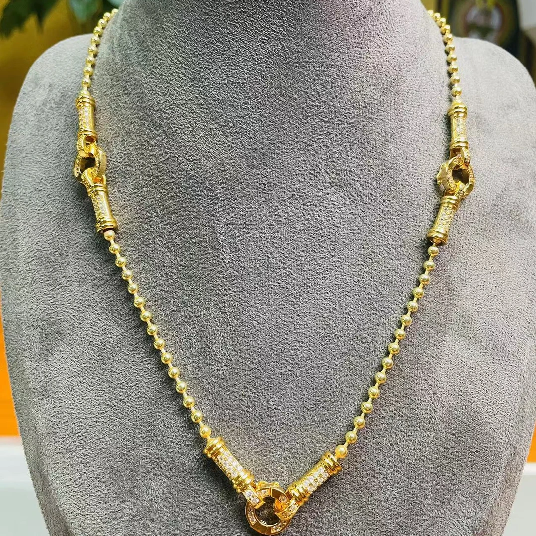 钛钢项链 金属三挂链