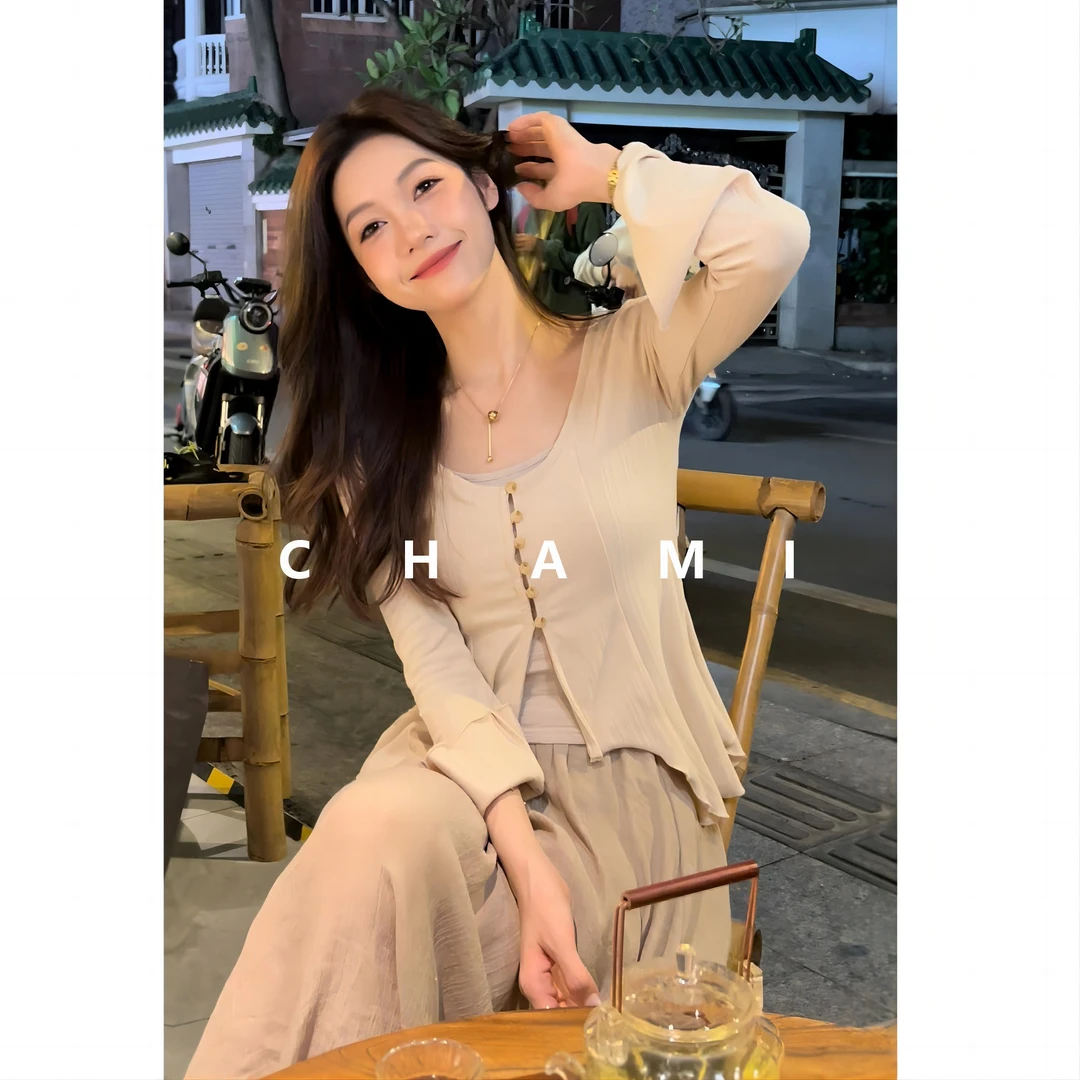 「刘仙女」设计感不规则舞蹈风上衣/半身裙 芭蕾风套装显瘦气质