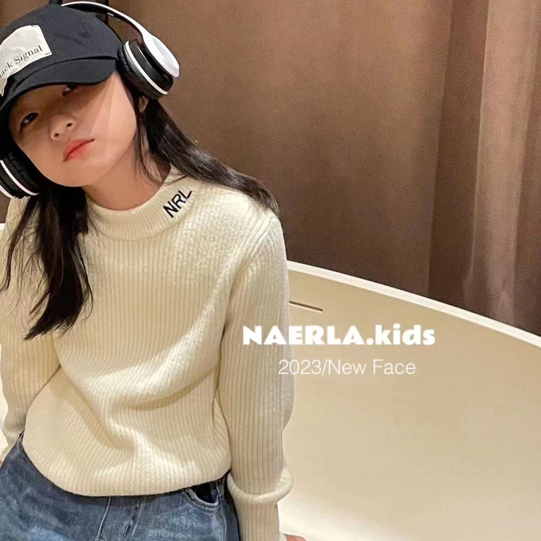 儿童毛衣 男女童打底爆款60007百搭圆领韩版套头女童针织衫可亲子