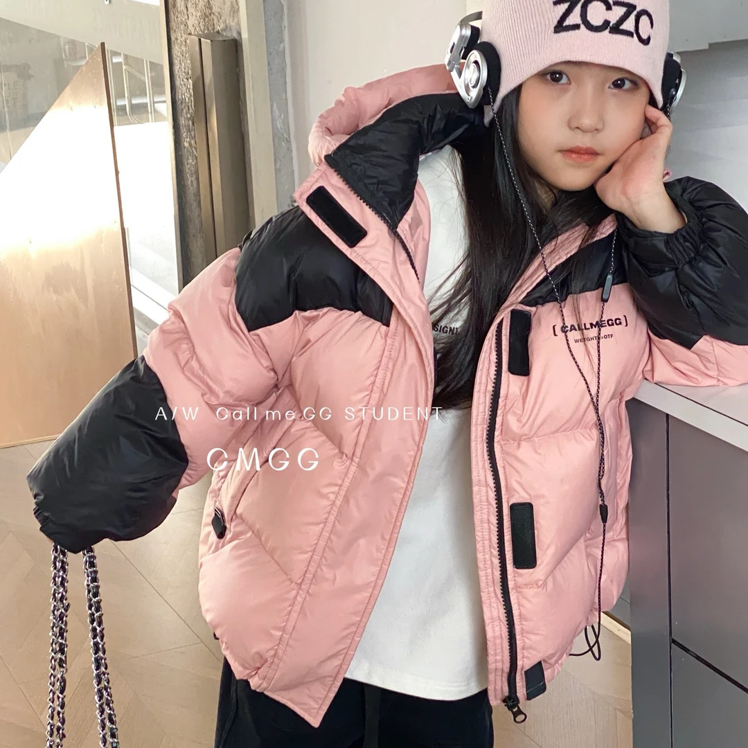 叫我格格冬季儿童羽绒服28389 女童连帽90白鸭绒面包服儿童厚外套