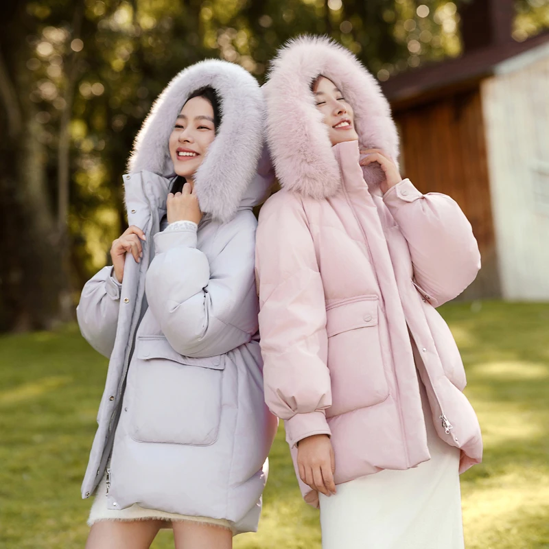 【波司登】冬季新款女时尚休闲羽绒服加厚大毛领洋气保暖羽绒外套