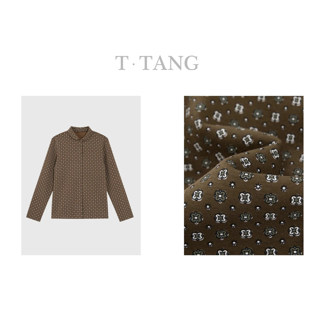 FL秋冬季女士时尚休闲亲肤舒适满印印花衬衫【8000】