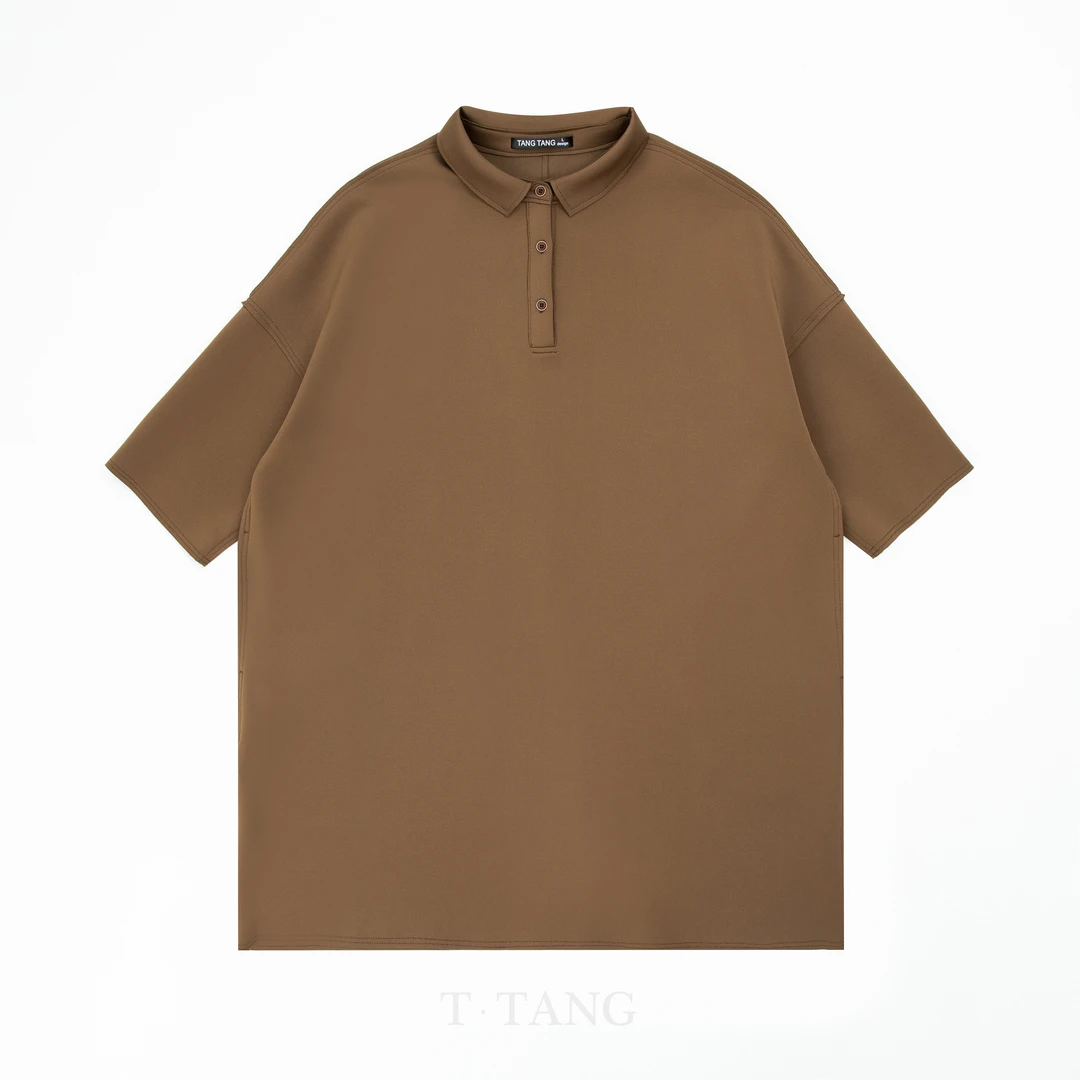 FL早秋百搭翻领复古五分袖女士时尚A字休闲简约风连衣裙【3018】