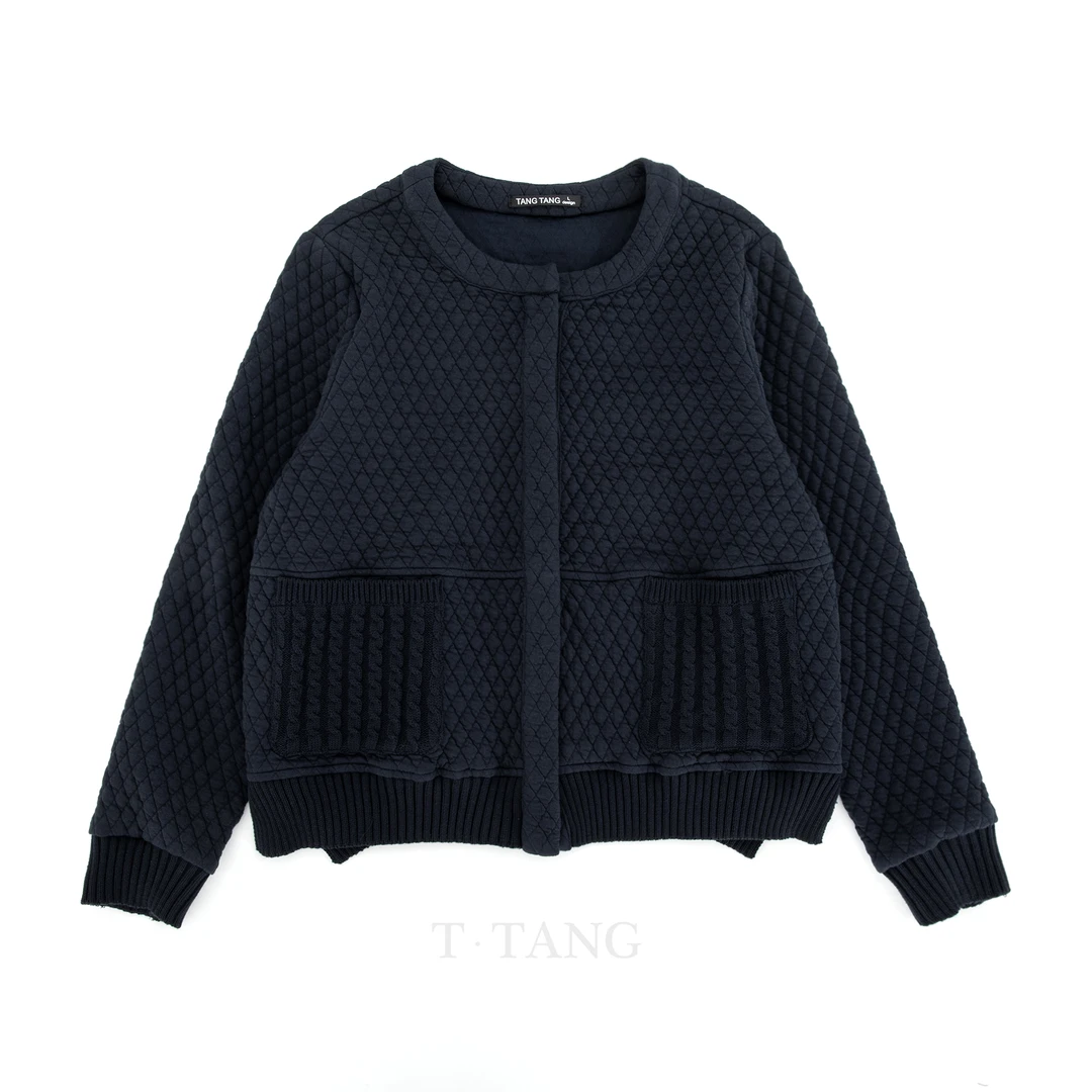 FL秋季纯色休闲时尚百搭保暖小香风排扣长袖宽松女士短外套【2997】