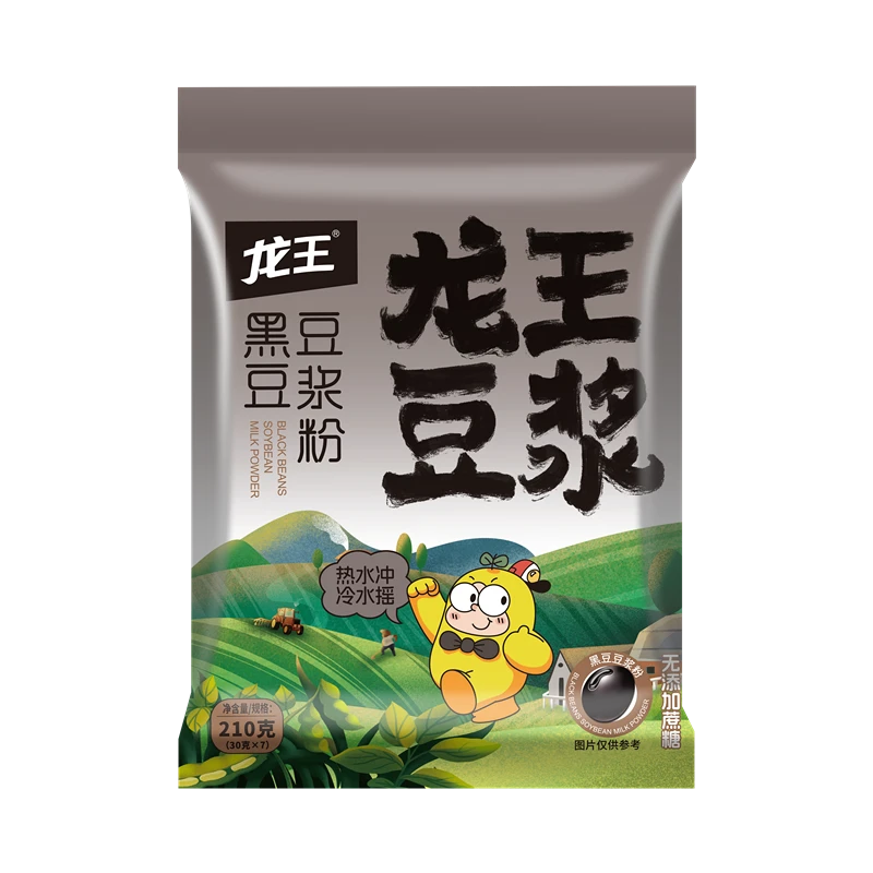 龙王黑豆豆浆粉210g*2袋独立小包装速溶冲饮营养早餐