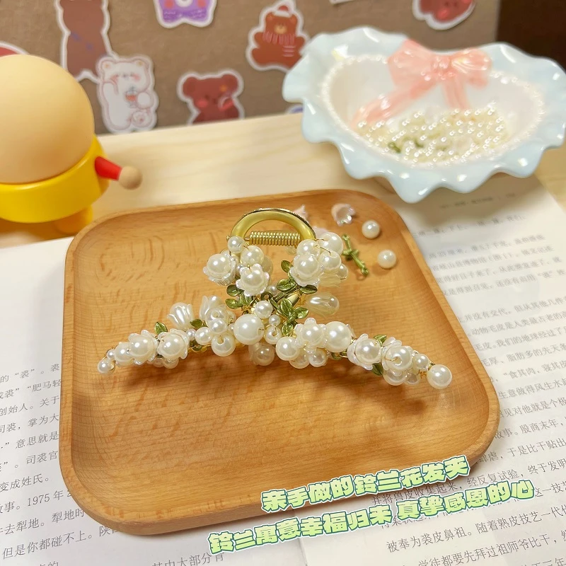 铃兰花 发抓手工DIY创意自制气质感鲨鱼夹发抓送女朋友妈妈礼物