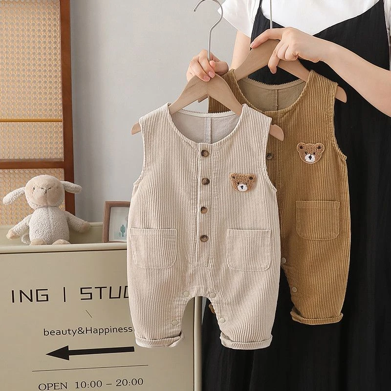 2024秋款女童背带裤洋气可爱婴儿宝宝连体裤背心式不掉宝宝背带裤