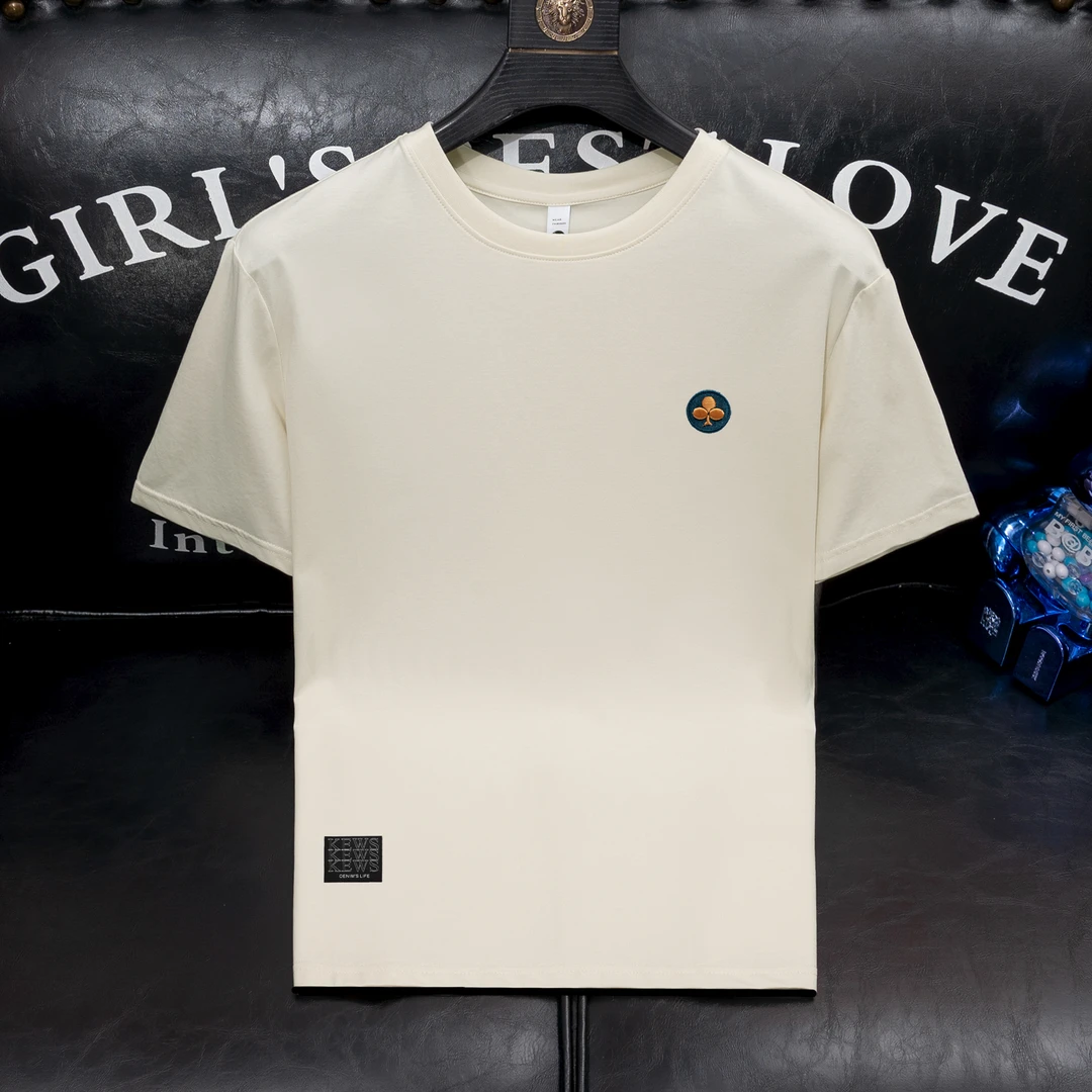 欧洲站夏季轻奢简约创意圆领短袖ins百搭时尚美式新款帅气T恤男士