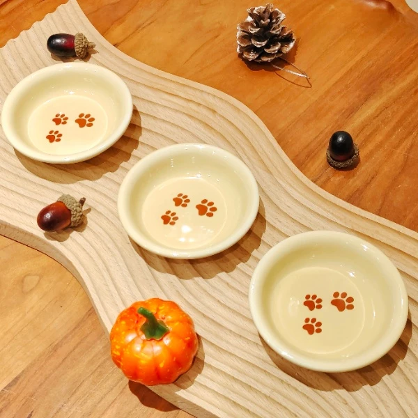 韩式奶油萌熊ins风陶瓷味碟家用可爱餐具奶油控调料碟三个装