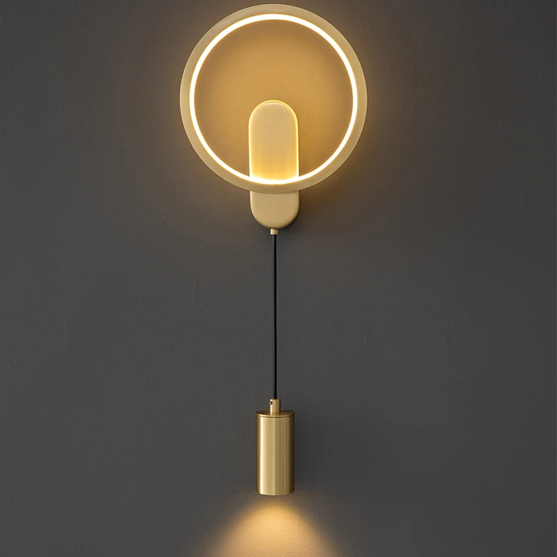 全铜壁灯轻奢客厅电视背景墙极简卧室床头2023新款创意走廊楼梯灯