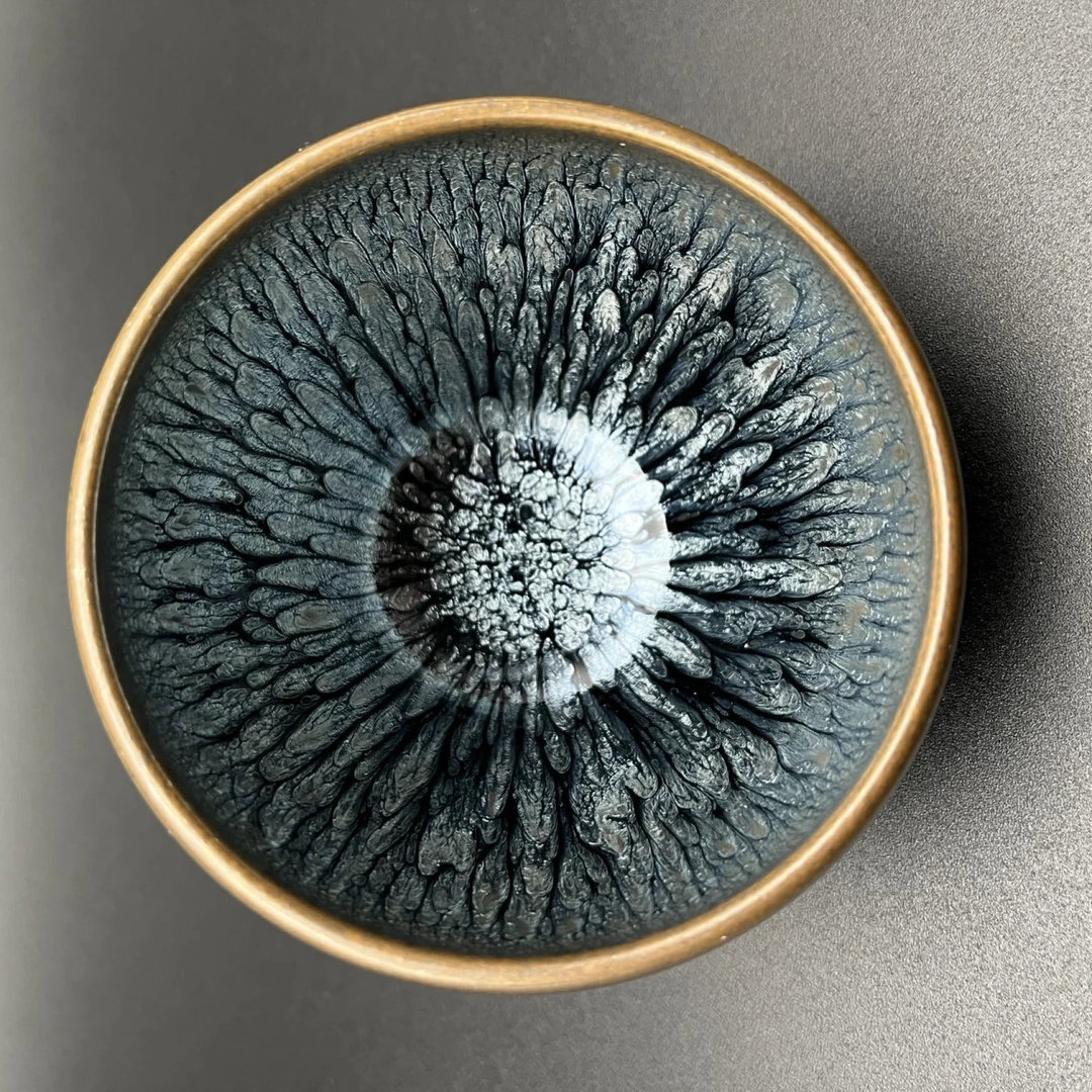 建阳建盏若烨名家百花盏薄胎纯手工一口杯茶杯品茗杯功夫茶具送礼