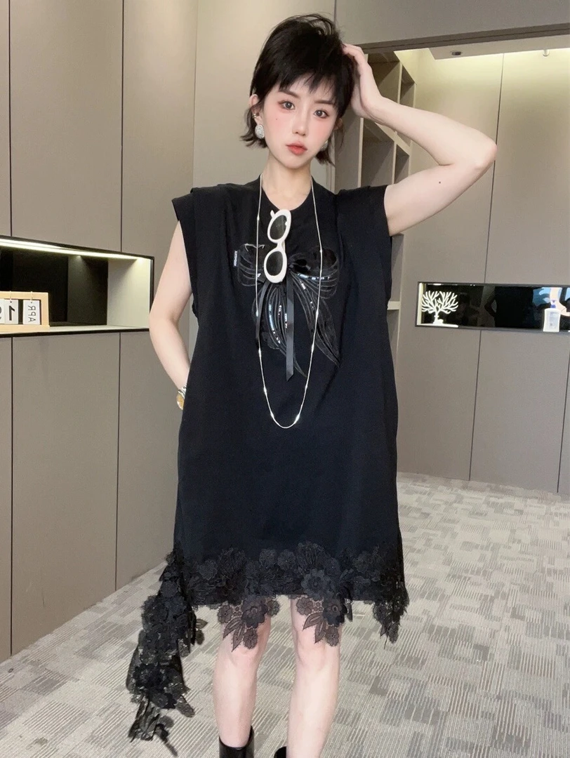 欧洲站2024夏季设计感小众蝴蝶结宽松显瘦上衣南油欧货洋气背心衫