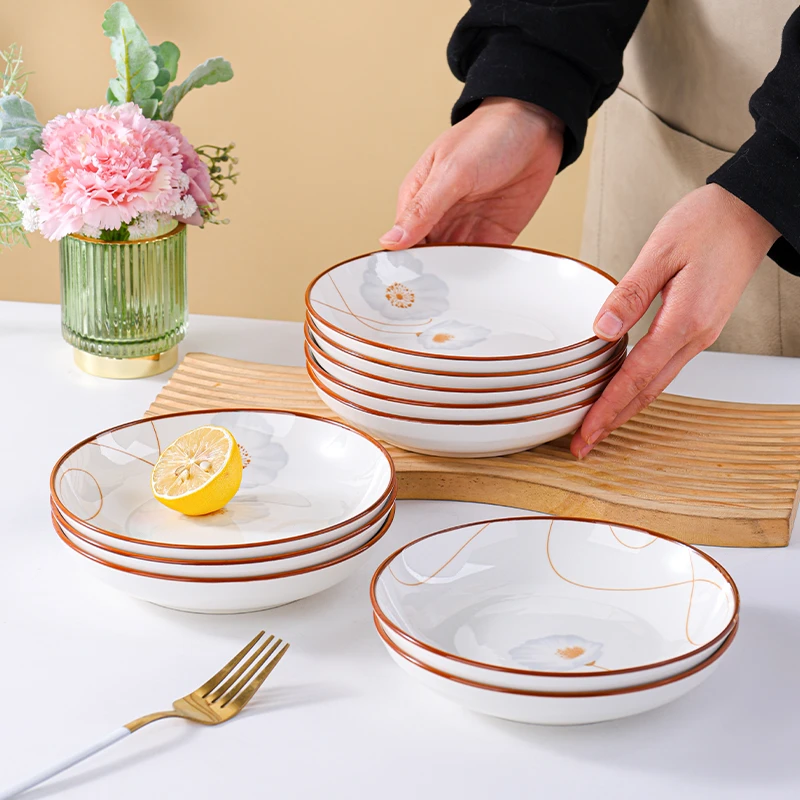 岁月静好釉下彩6.25英寸中式盘陶瓷餐具小吃蝶蘸料碟子