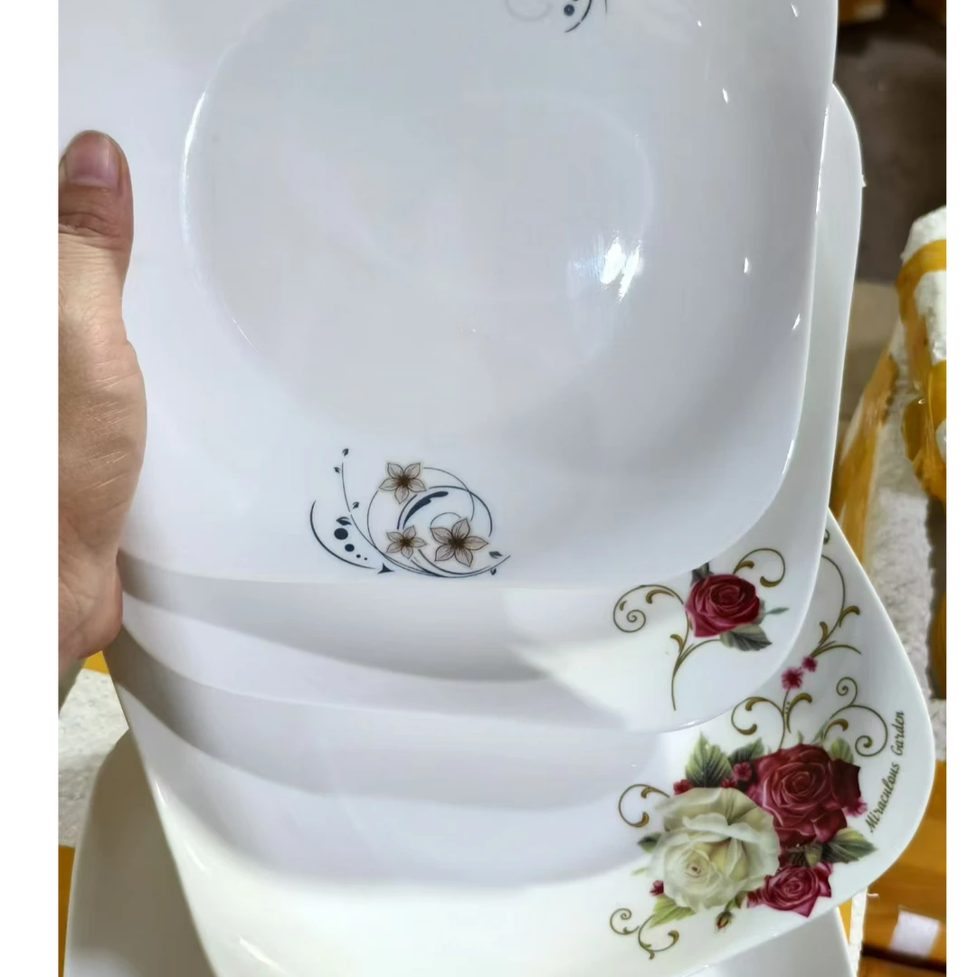 【a049】8英寸如意方盘4只【花色随机】